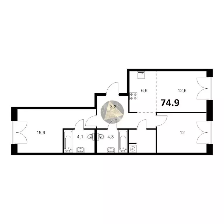 2-комнатная квартира: Санкт-Петербург, набережная Обводного канала, ... - Фото 1