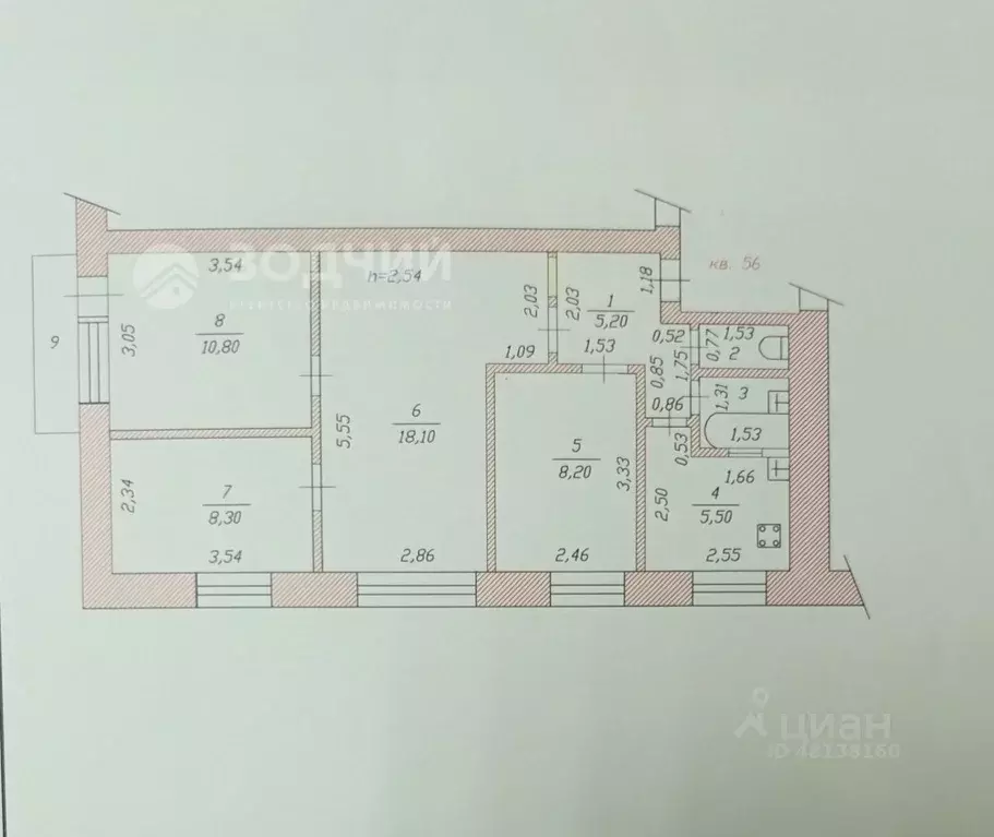 4-к кв. Чувашия, Чебоксары ул. Эльменя, 12 (59.3 м) - Фото 2