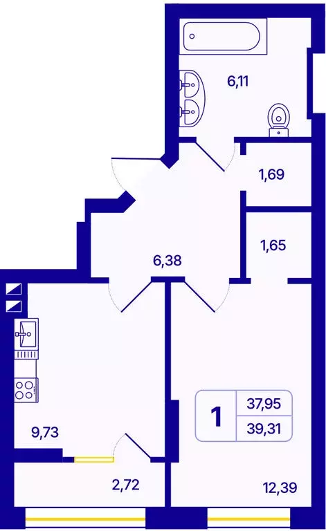 1-комнатная квартира: Новосибирск, Кировский район, Северо-Чемской ... - Фото 1