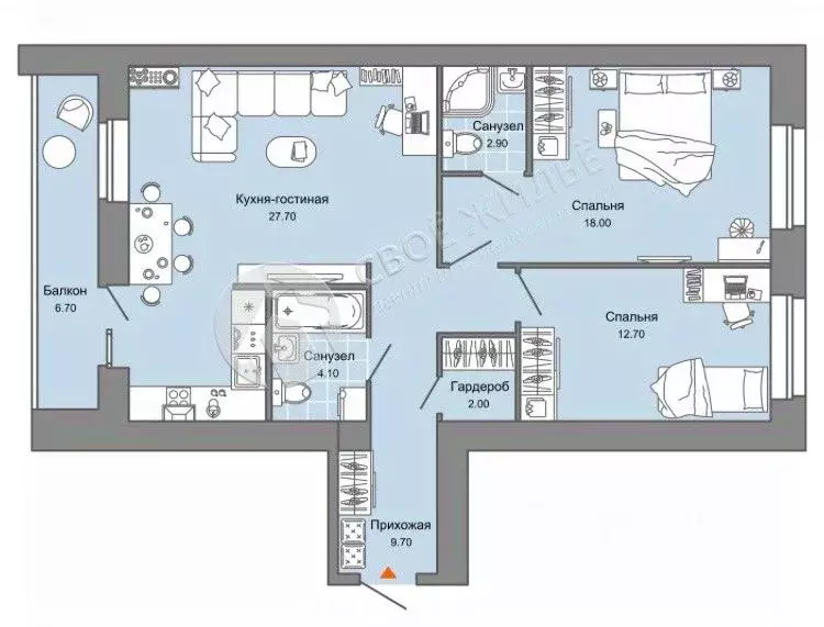 2-к кв. Пермский край, Пермь ул. Дзержинского, 31А (81.0 м) - Фото 2