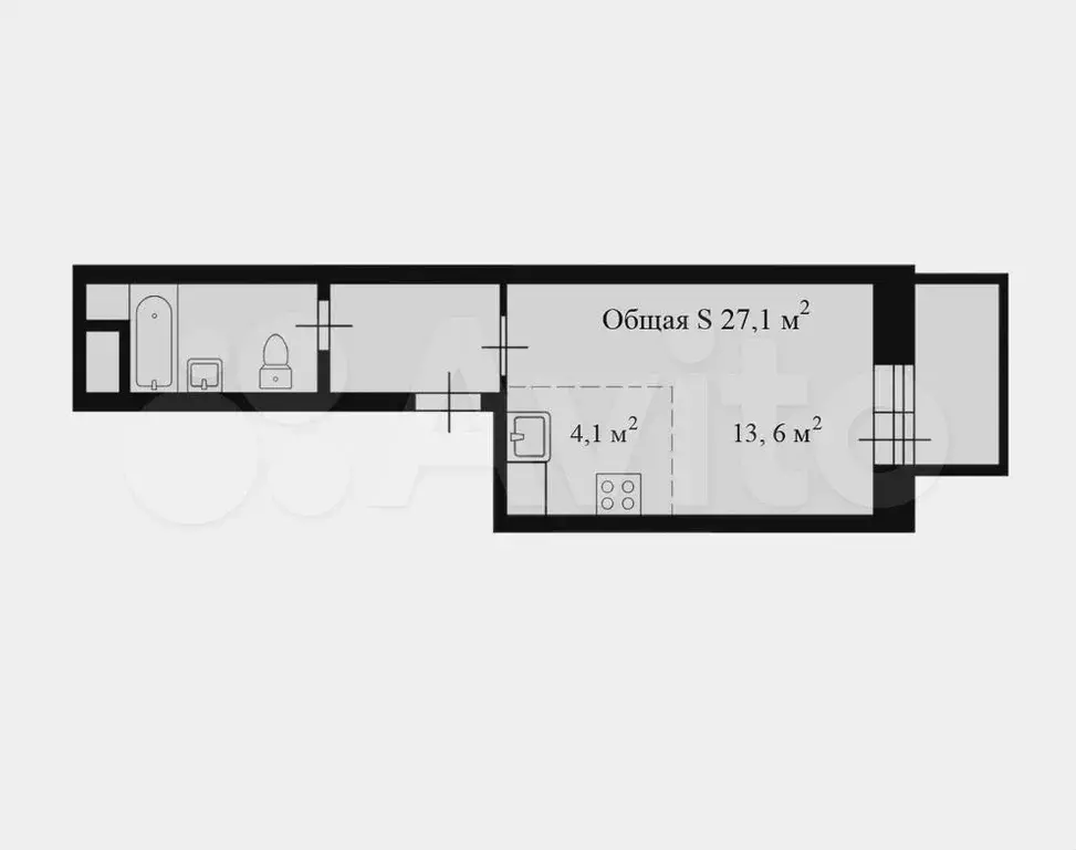 Квартира-студия, 27 м, 4/16 эт. - Фото 0