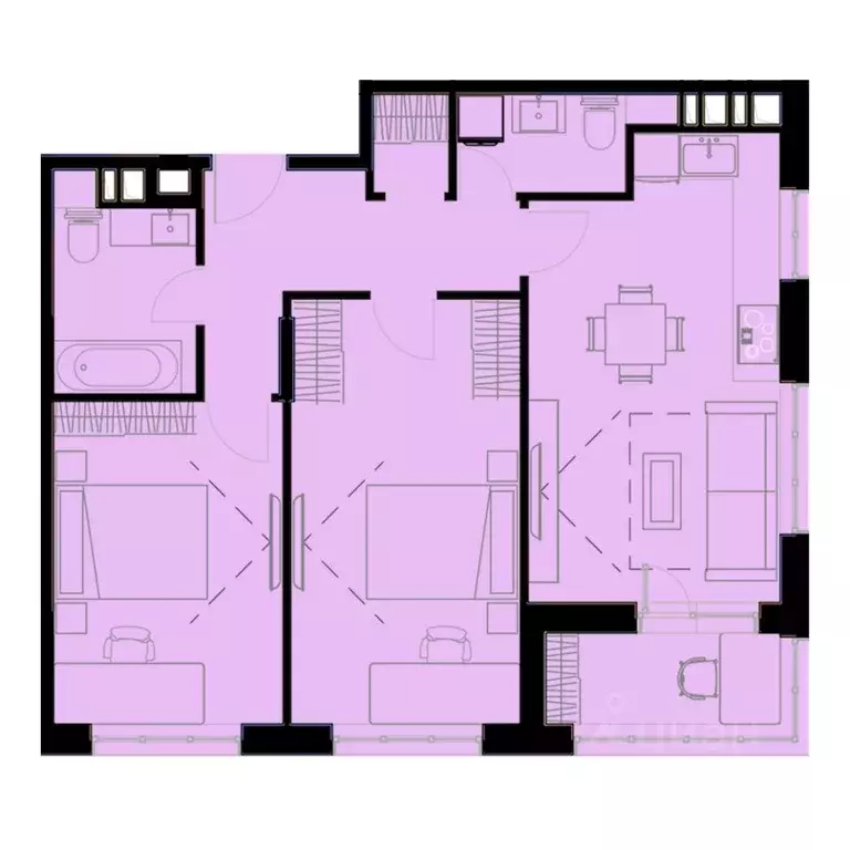 3-к кв. Приморский край, Уссурийск Кленовый парк жилой комплекс (67.5 ... - Фото 1