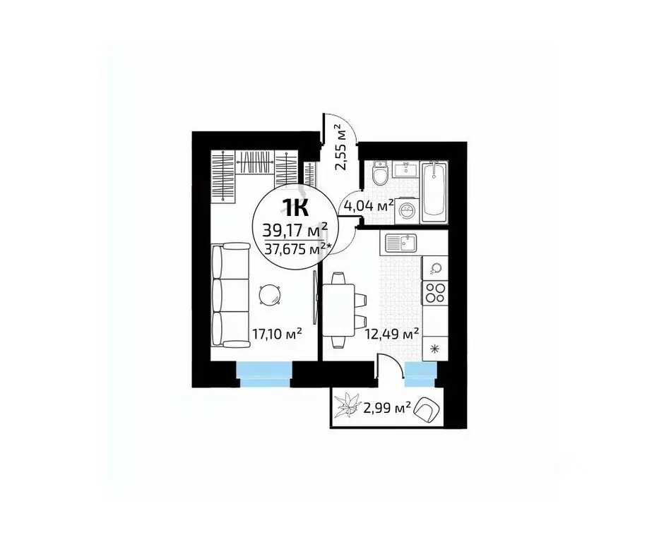 1-к кв. Самарская область, Самара пос. Мехзавод, Новая Самара мкр,  ... - Фото 1