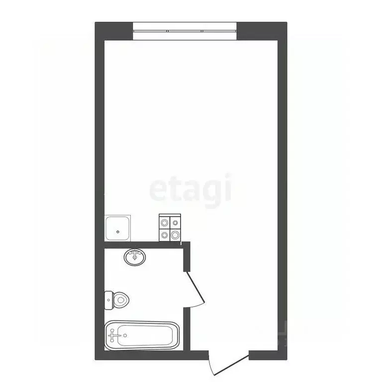 Студия Тюменская область, Тюмень ул. Первооткрывателей, 2 (23.0 м) - Фото 1