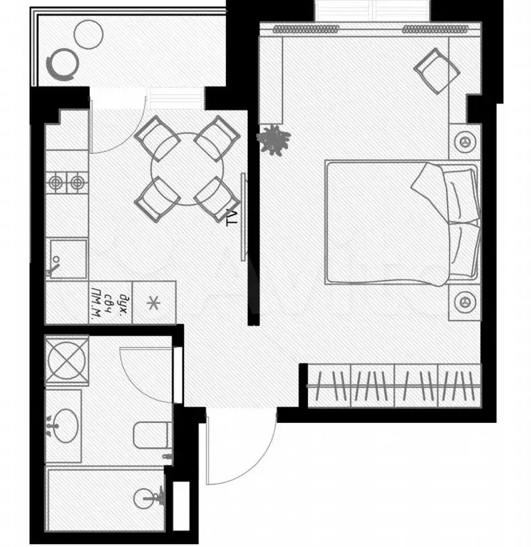 1-к. квартира, 33,1 м, 7/7 эт. - Фото 1