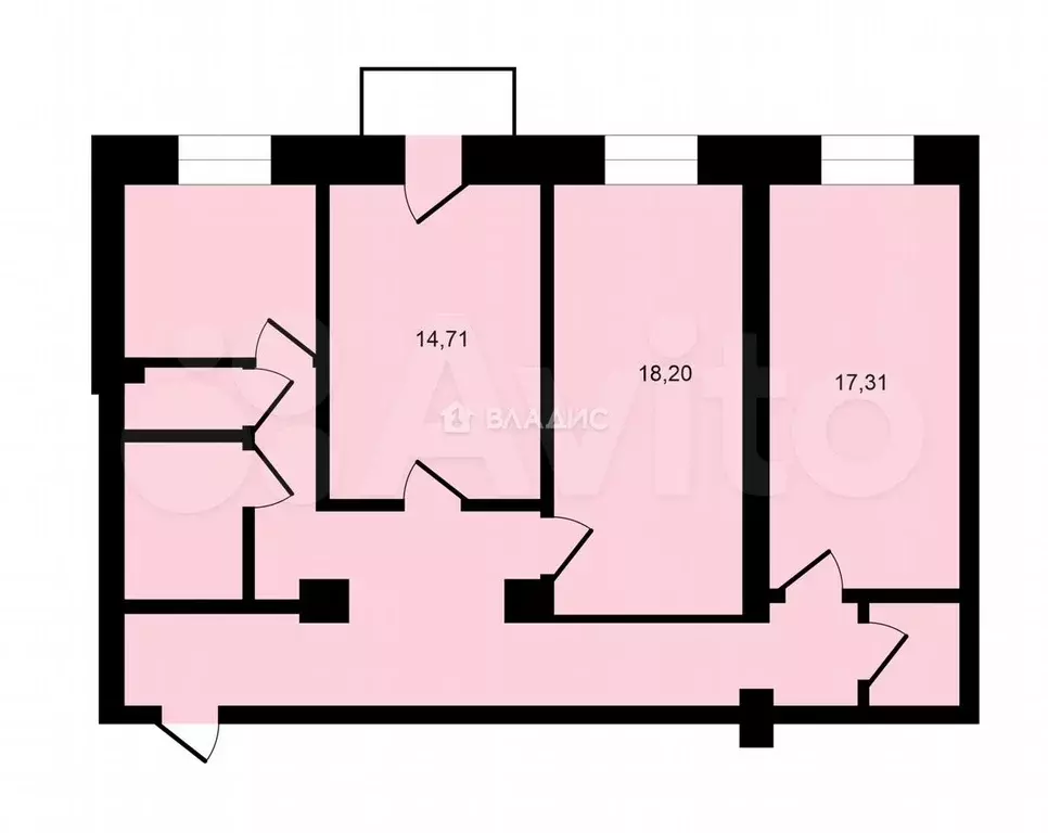 3-к. квартира, 87,4 м, 5/5 эт. - Фото 0