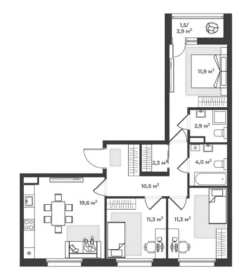 3-комнатная квартира: Тверь, 2-я улица Красина, 64 (75.3 м) - Фото 0