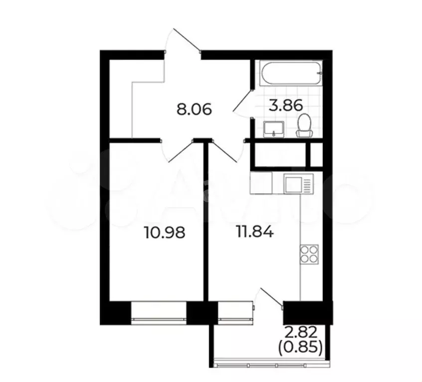 1-к. квартира, 35,1 м, 8/25 эт. - Фото 0