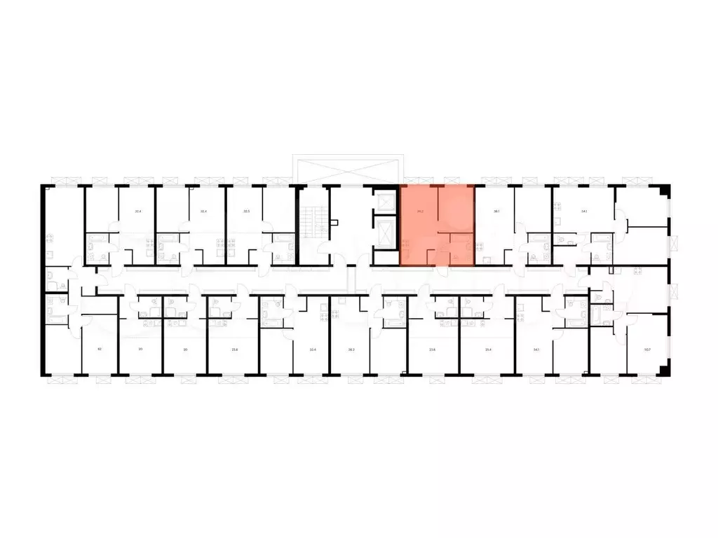 1-к. квартира, 34,3 м, 4/9 эт. - Фото 1