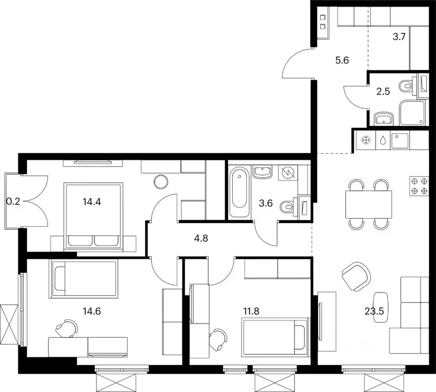 3-к кв. Московская область, Мытищи ул. Колонцова, 2Бк4 (84.7 м) - Фото 1