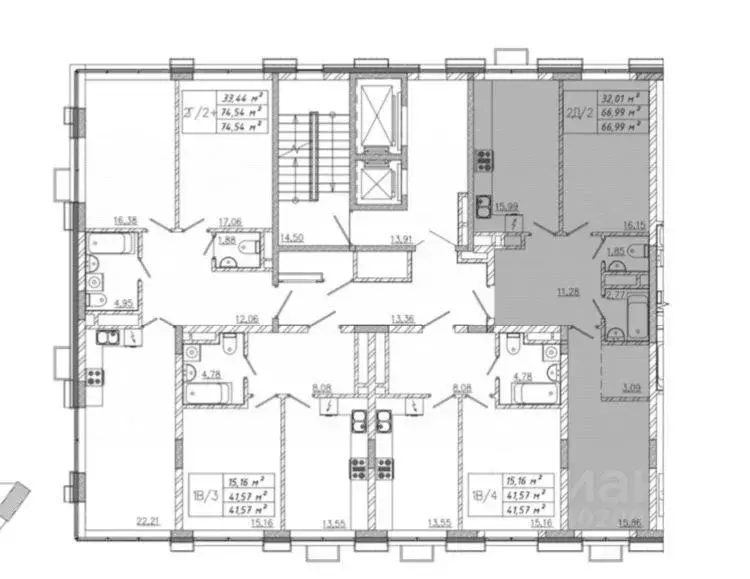 2-к кв. Татарстан, Казань ул. Сибгата Хакима, 62 (66.99 м) - Фото 2