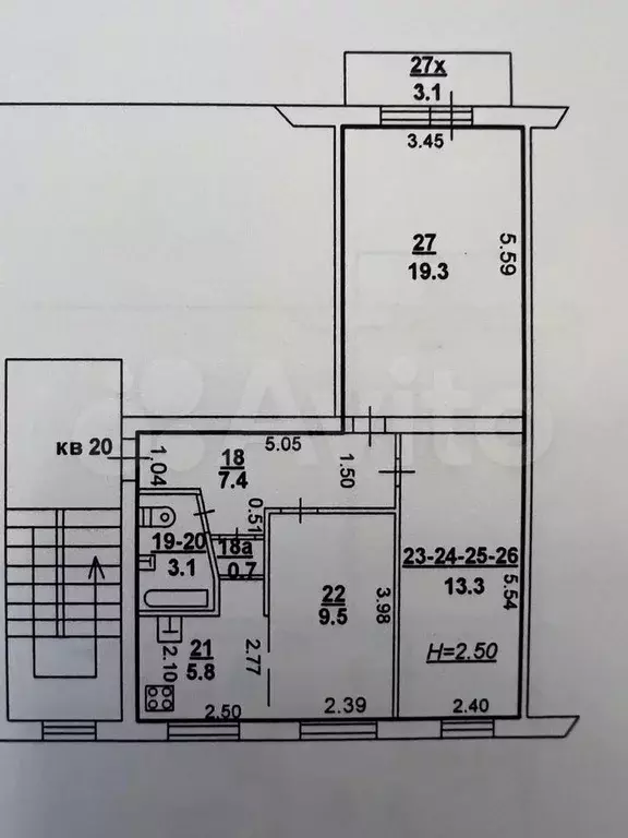3-к. квартира, 60 м, 5/5 эт. - Фото 0