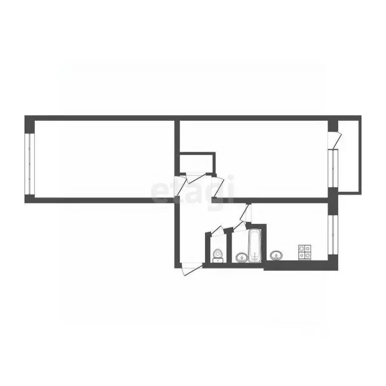 2-к кв. Иркутская область, Иркутск Байкальская ул., 312 (46.0 м) - Фото 1