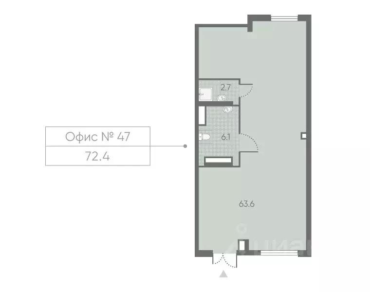 Помещение свободного назначения в Москва Лучи жилой комплекс (72 м) - Фото 1