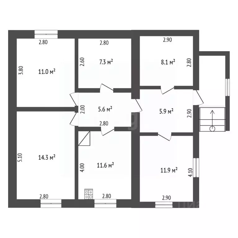 Дом в Крым, Бахчисарайский район, Железнодорожненское с/пос, с. ... - Фото 2