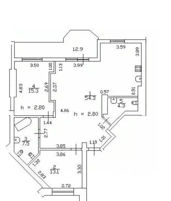 3-к кв. Санкт-Петербург Тбилисская ул., 32 (130.4 м) - Фото 1