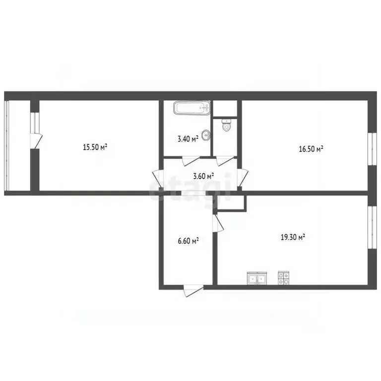 2-к кв. Санкт-Петербург ул. Архивная, 11к1 (66.1 м) - Фото 2