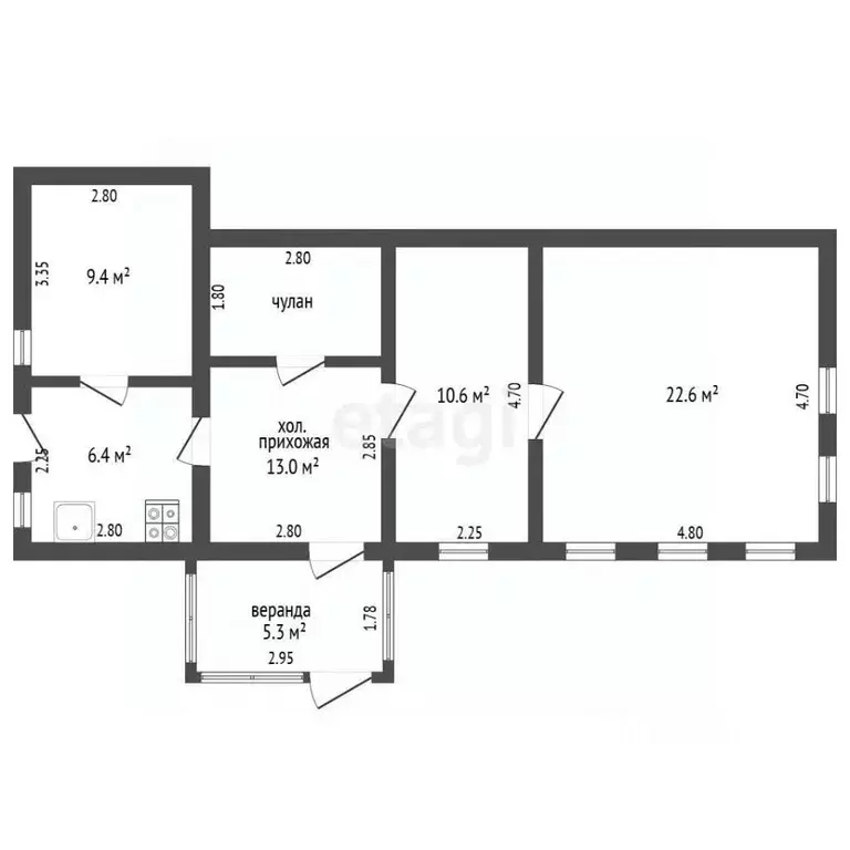 Дом в Тамбовская область, Рассказово Лесная ул., 222 (63 м) - Фото 1