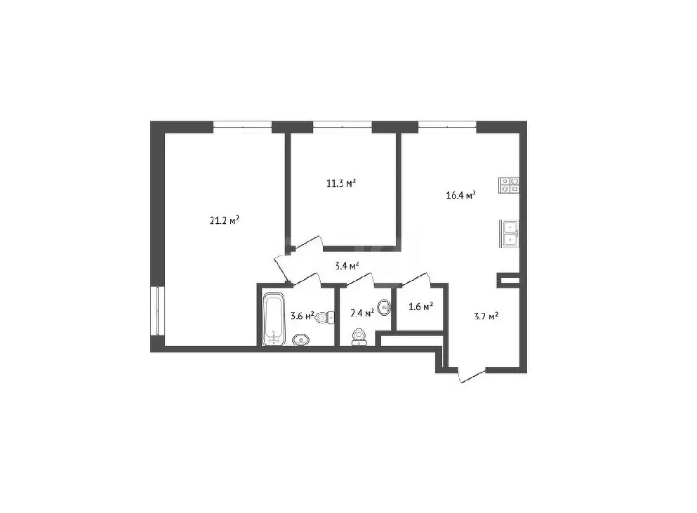 2-комнатная квартира: Москва, Волоколамское шоссе, 95/2к7 (63.6 м) - Фото 1