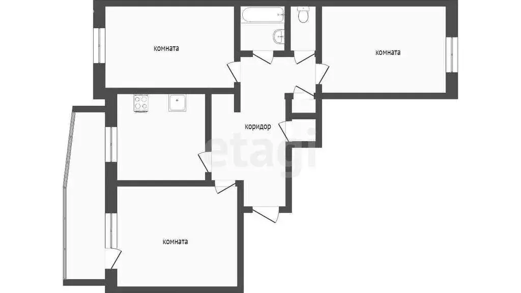 3-комнатная квартира: Улан-Удэ, улица Клыпина, 14 (66.6 м) - Фото 1