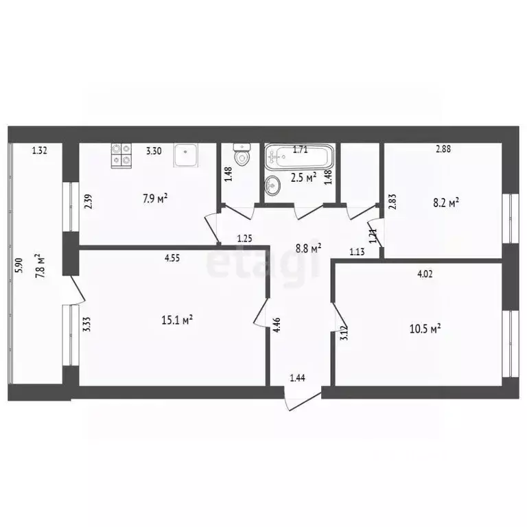 3-к кв. Свердловская область, Талица ул. Ленина, 81 (57.8 м) - Фото 2