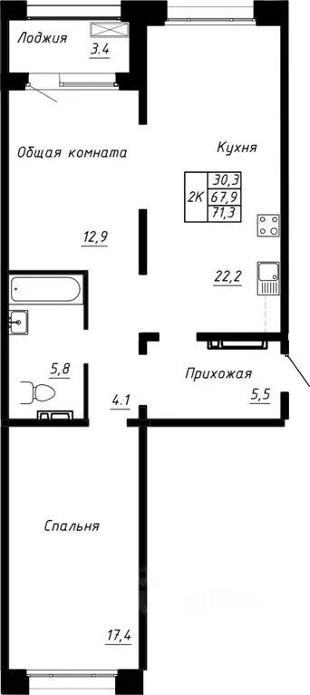 2-к кв. Ленинградская область, Тельмана Тосненский район, Сибирь жилой ... - Фото 1