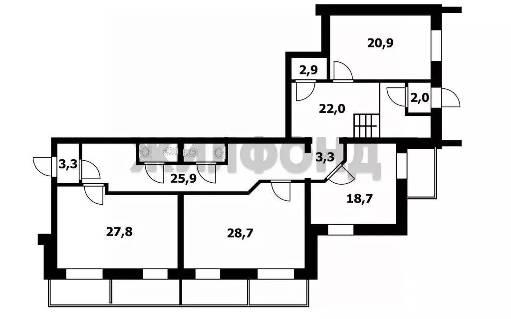 4-к кв. Новосибирская область, Новосибирск ул. Ватутина, 20/1 (159.3 ... - Фото 1