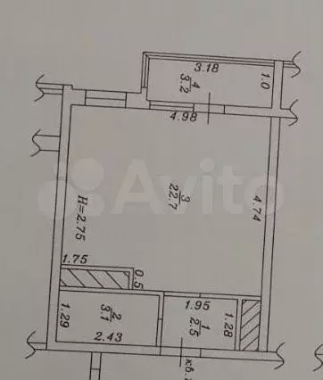 Квартира-студия, 31,6 м, 14/20 эт. - Фото 0