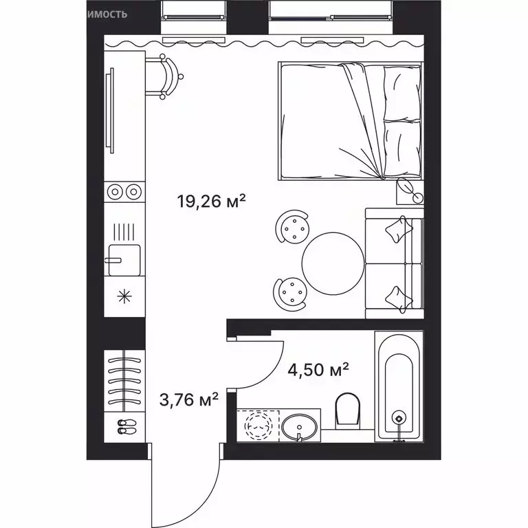 Квартира-студия: Киржач, улица Свердлова, 10А (27.5 м) - Фото 1
