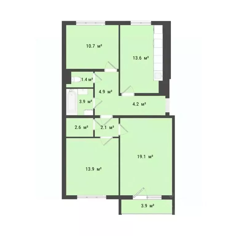 3-к кв. Омская область, Омск Заозерный мкр, ул. Сергея Тюленина, 4 ... - Фото 1