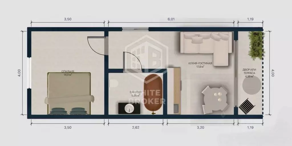 2-к кв. Крым, Ялта пер. Пролетарский, 5 (40.0 м) - Фото 1