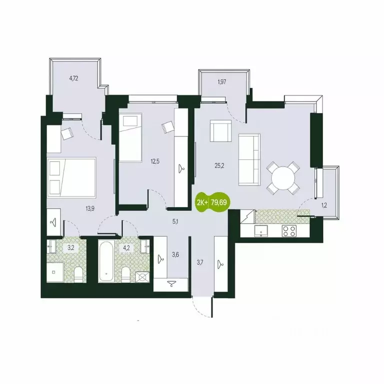 3-к кв. Забайкальский край, Чита Каштакский мкр,  (79.69 м) - Фото 0