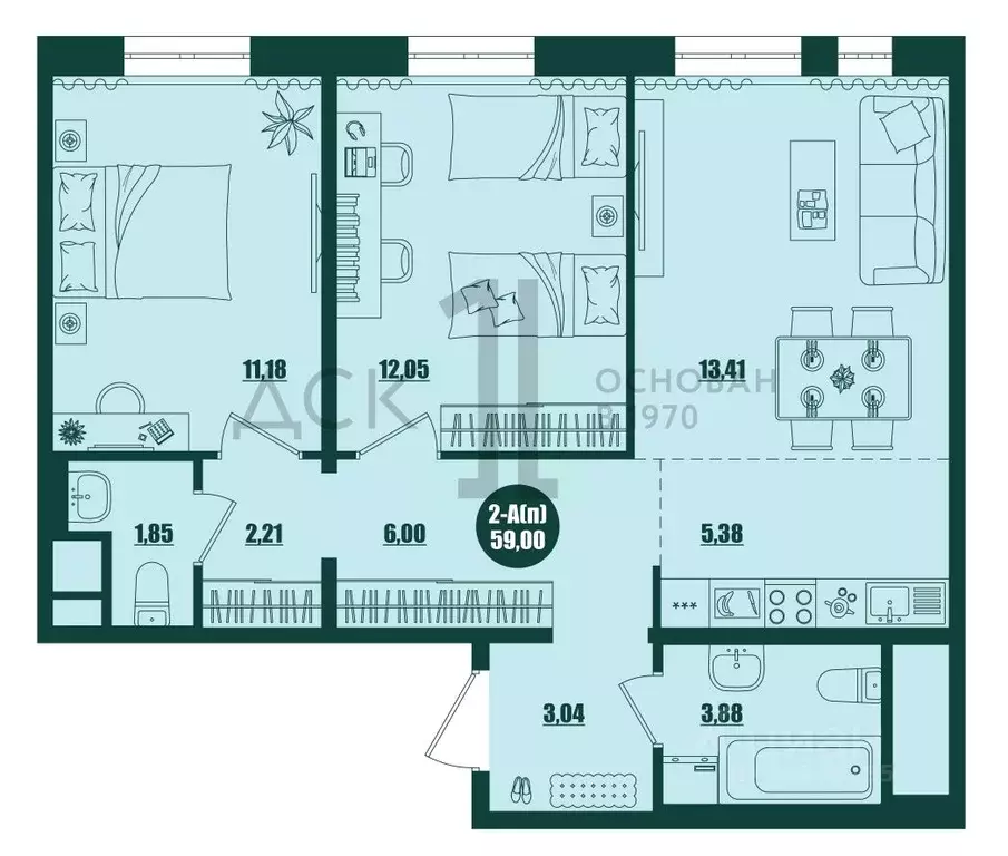 2-к кв. Ханты-Мансийский АО, Сургут 39-й мкр, Крылов жилой комплекс ... - Фото 1
