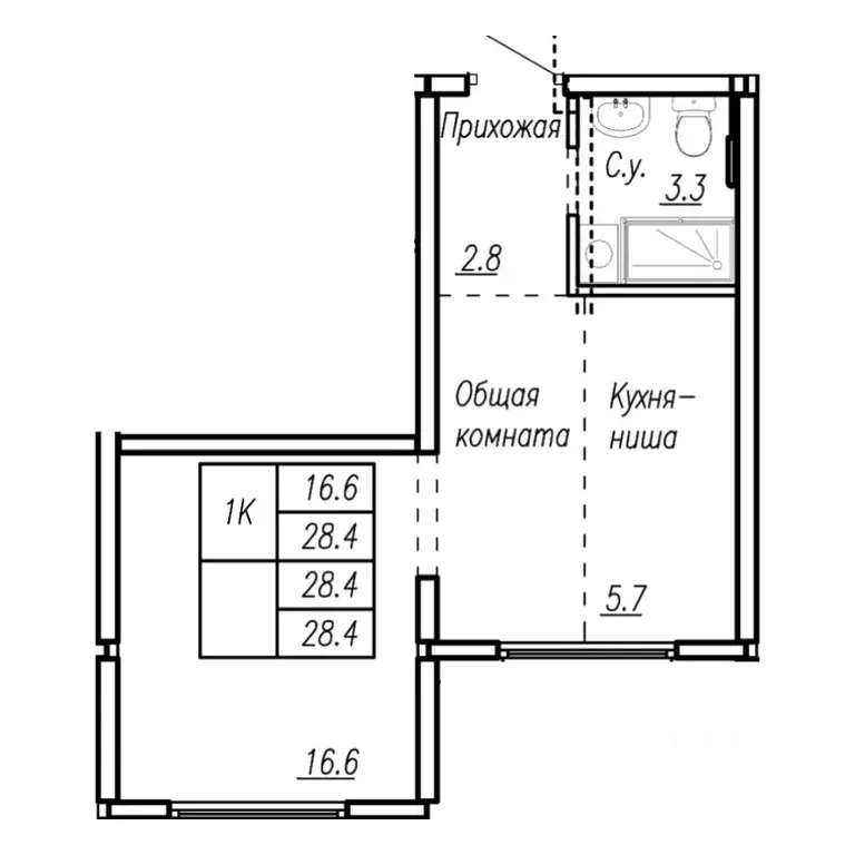 1-к кв. Алтайский край, Барнаул ул. Антона Петрова, 210Б (28.4 м) - Фото 0