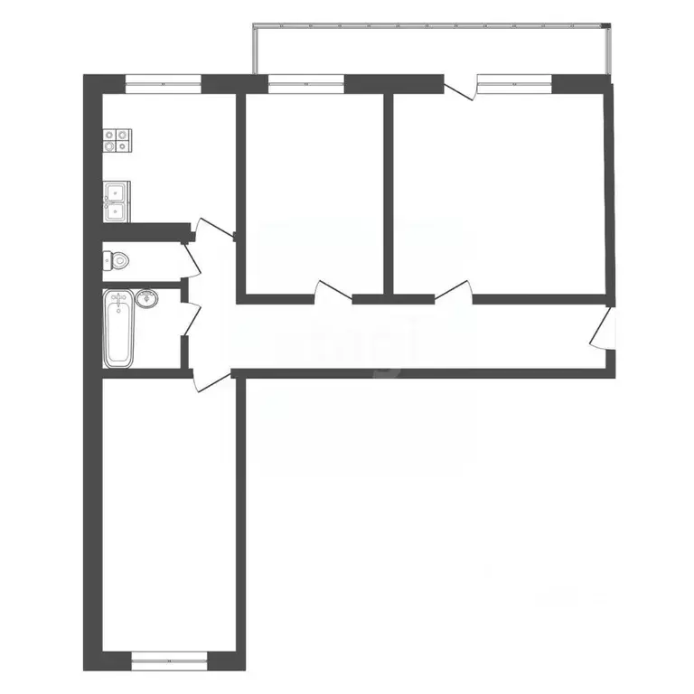 3-к кв. Кемеровская область, Новокузнецк ул. Звездова, 6 (69.3 м) - Фото 2