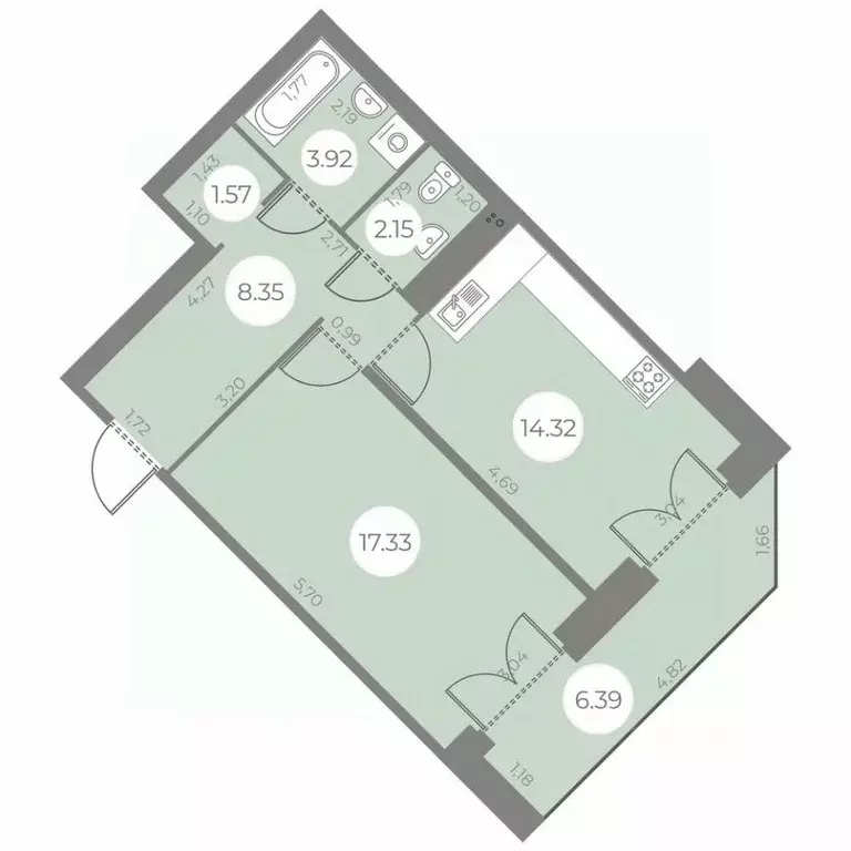 1-к кв. санкт-петербург ул. маршала захарова, 10 (50.84 м) - Фото 0