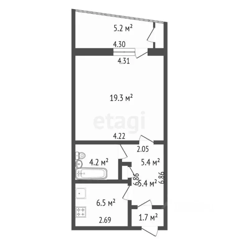 1-к кв. Крым, Ялта ул. Суворовская, 17 (45.0 м) - Фото 1