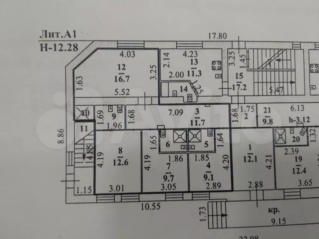 3-к. квартира, 69,7м, 1/4эт. - Фото 1