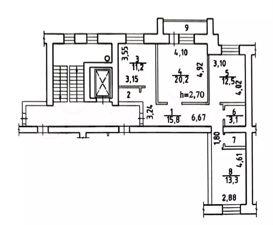 3-к. квартира, 80 м, 5/9 эт. - Фото 0