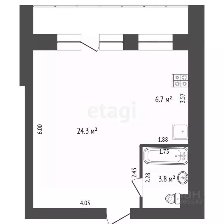 1-к кв. Кемеровская область, Кемерово Соборная ул., 7 (37.8 м) - Фото 2