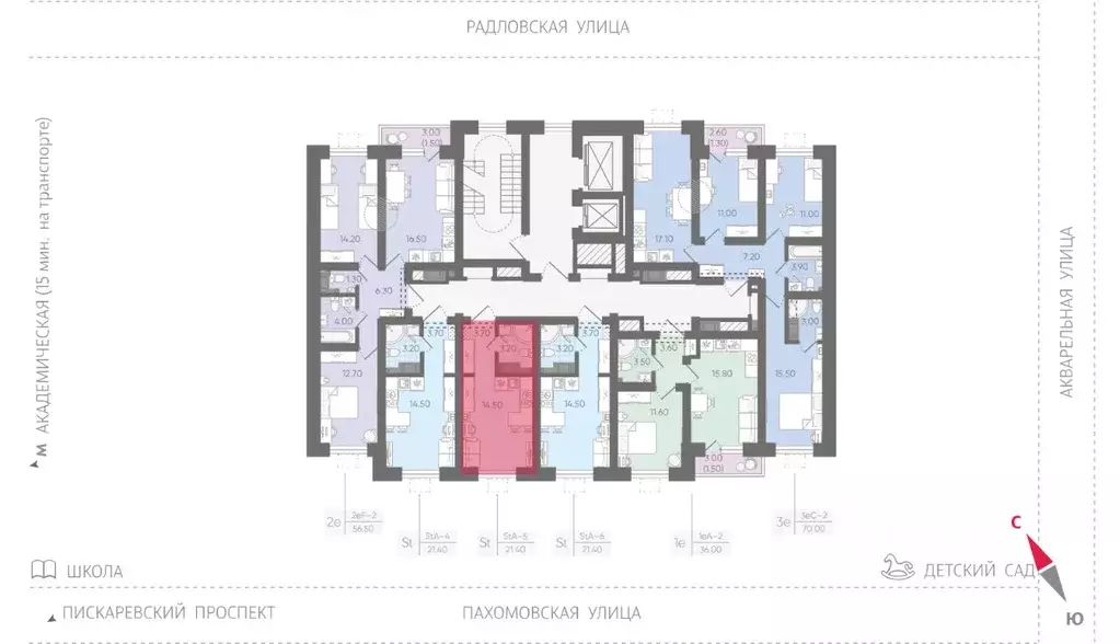 Студия Санкт-Петербург ул. Радловская (21.4 м) - Фото 1