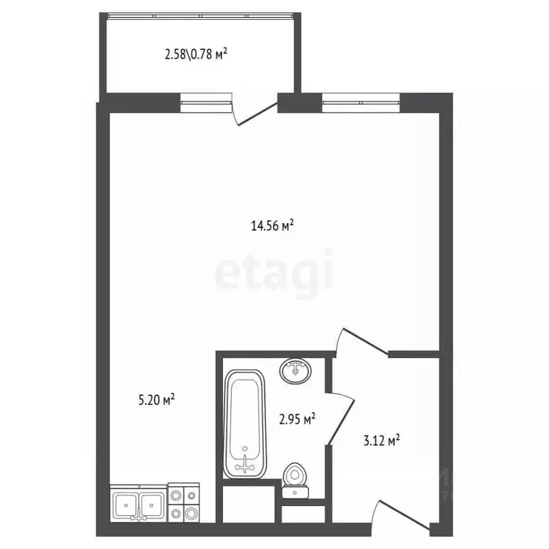 Студия Санкт-Петербург просп. Ветеранов, 169к6 (27.5 м) - Фото 2