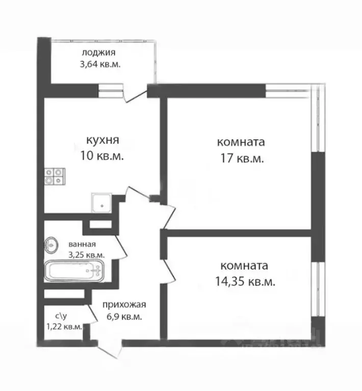 2-к кв. Санкт-Петербург пос. Парголово, Заречная ул., 13к4 (55.0 м) - Фото 1