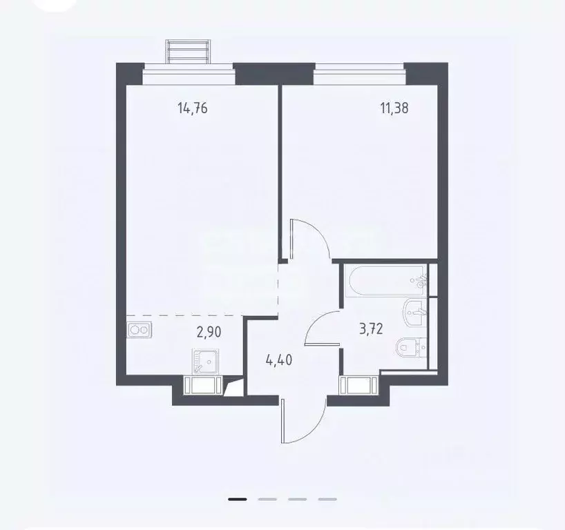 1-к кв. Московская область, Домодедово городской округ, с. Ям ул. ... - Фото 2