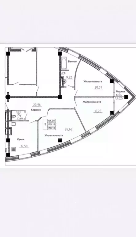 3-к кв. Тюменская область, Тюмень Профсоюзная ул., 56 (118.0 м) - Фото 2