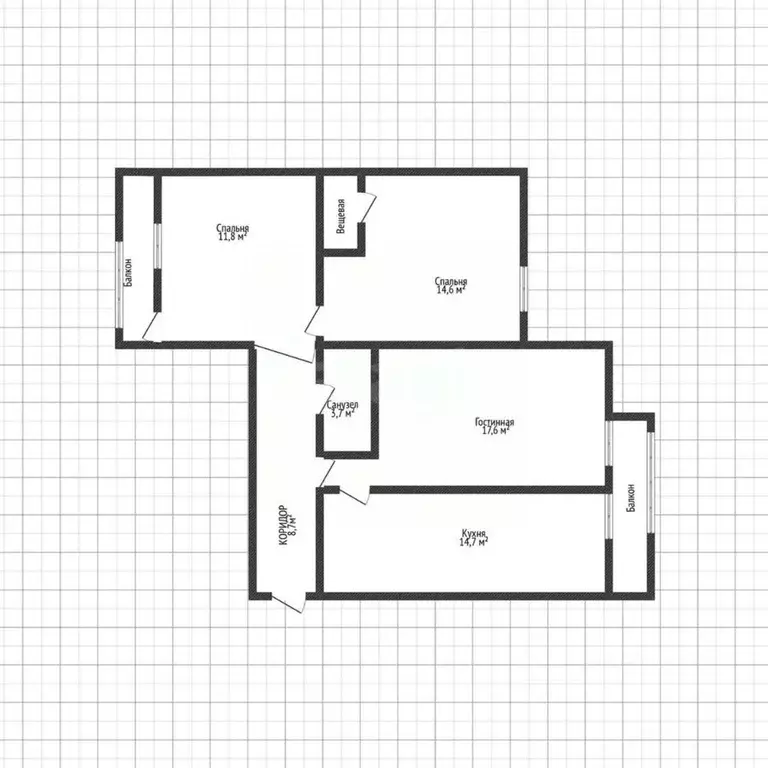 3-к кв. Адыгея, Майкоп Пролетарская ул., 447 (75.1 м) - Фото 2