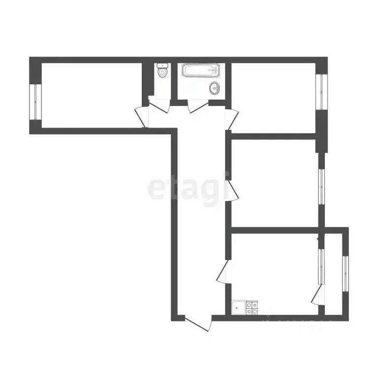 2-к кв. Иркутская область, Иркутск Байкальская ул., 289/8 (80.0 м) - Фото 2