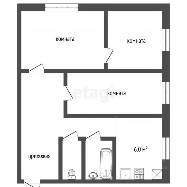 3-к кв. Владимирская область, Муром Орловская ул., 3 (49.2 м) - Фото 0