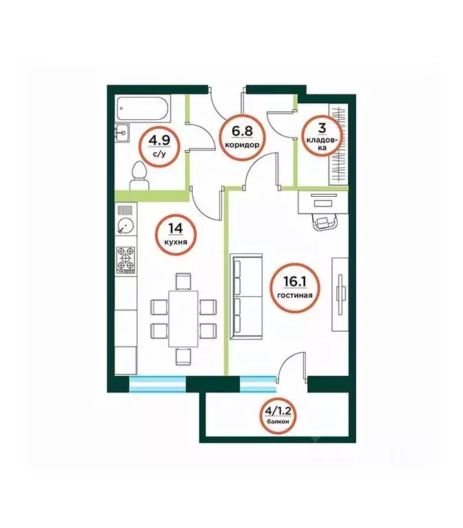 1-к кв. Красноярский край, Красноярск городской округ, пос. Солонцы ... - Фото 1