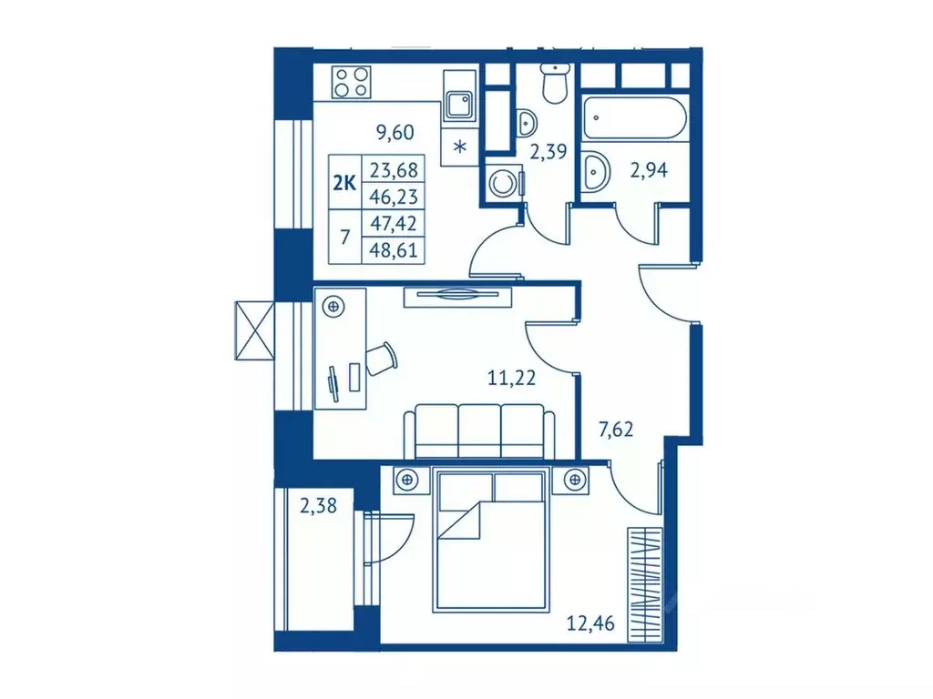 2-к кв. Московская область, Королев Новые Подлипки мкр, Поколение ... - Фото 1